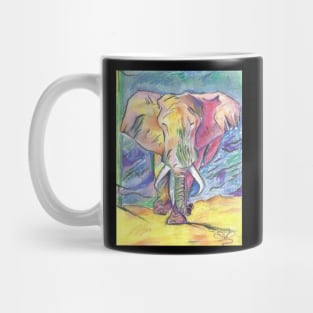 Super colorful elephant drawing multicolored Mug